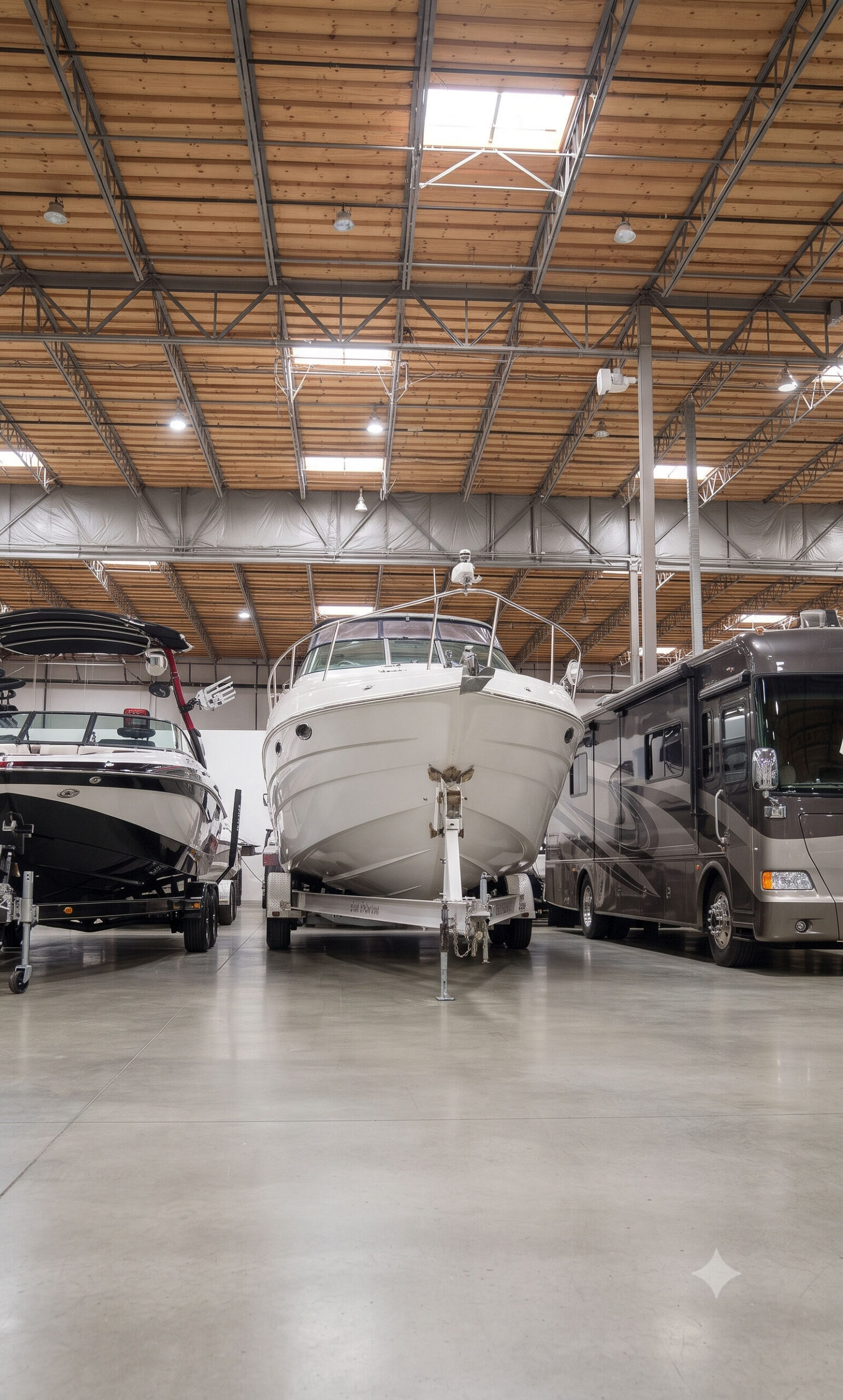 Indoor RV storage facility serving Morrisville North Carolina